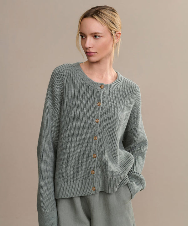 Cotton Hayes Crewneck Cardigan