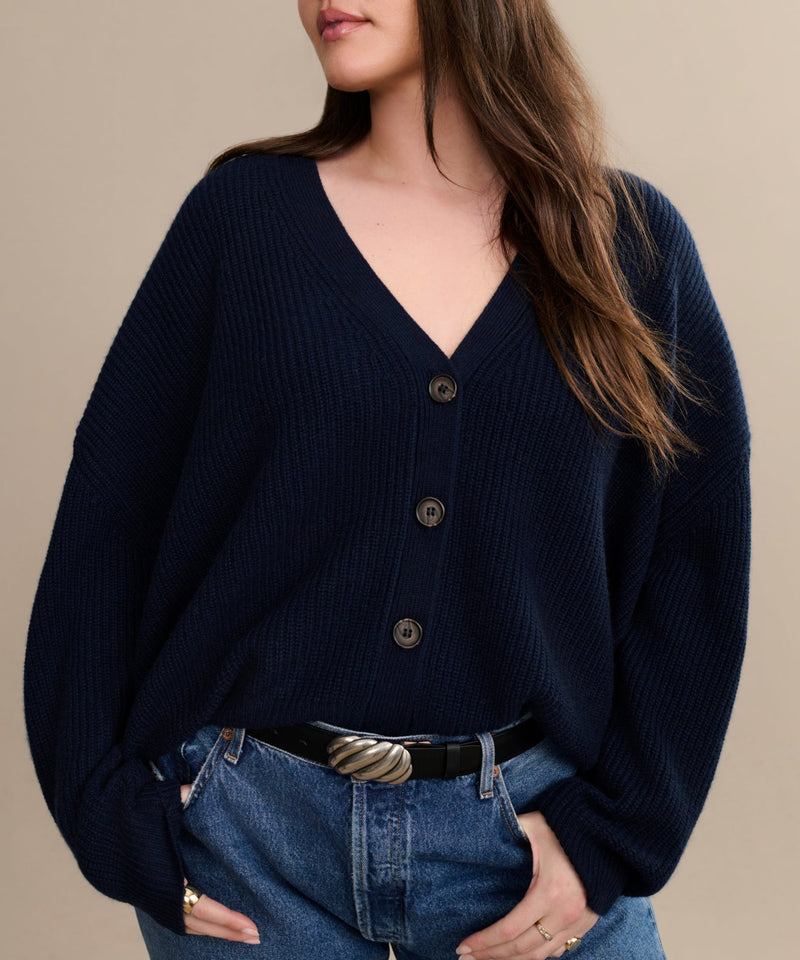 Cropped Cashmere Cocoon Cardigan