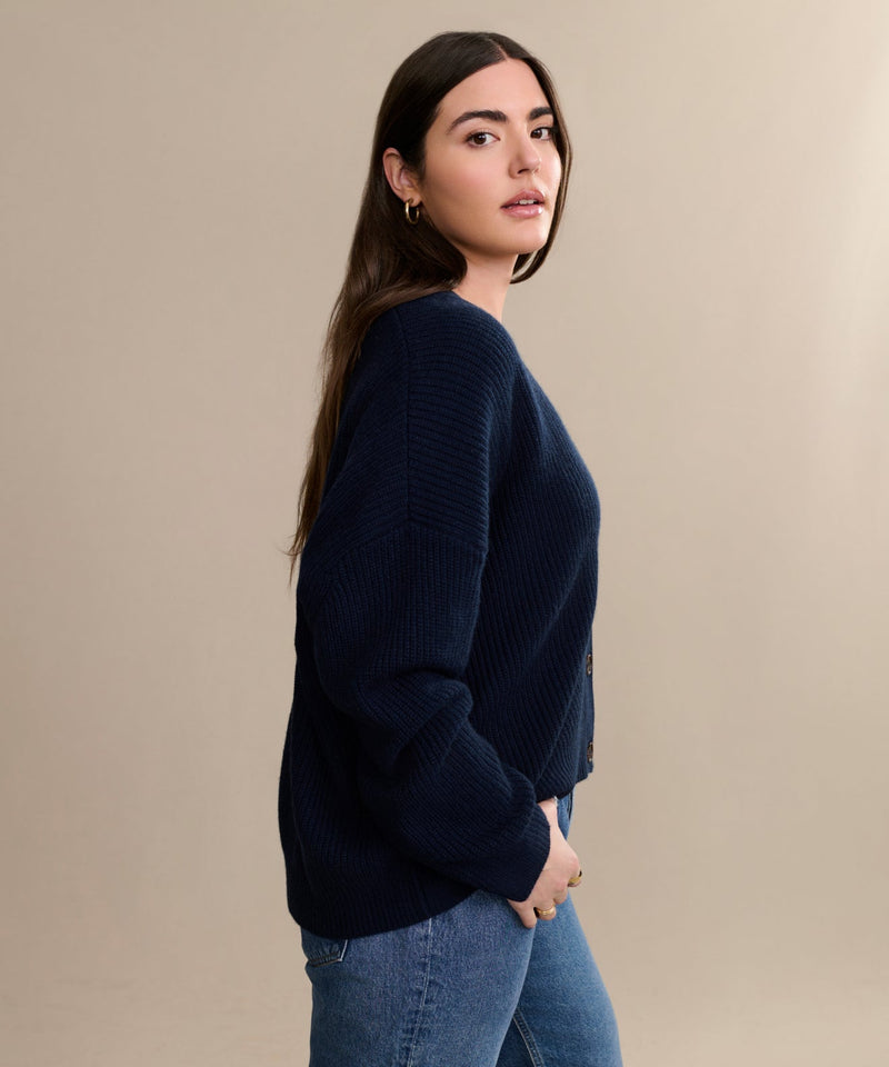 Cropped Cashmere Cocoon Cardigan