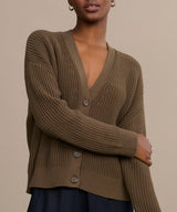 Cropped Cotton Cocoon Cardigan