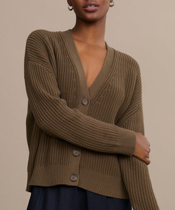 Cropped Cotton Cocoon Cardigan