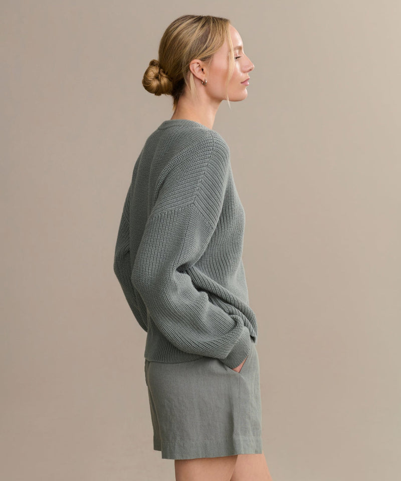 Cotton Hayes Crewneck Cardigan