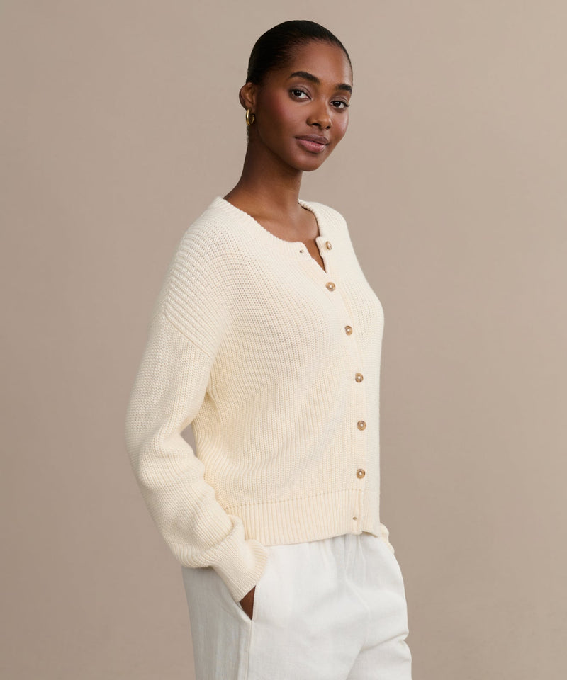 Cotton Hayes Crewneck Cardigan